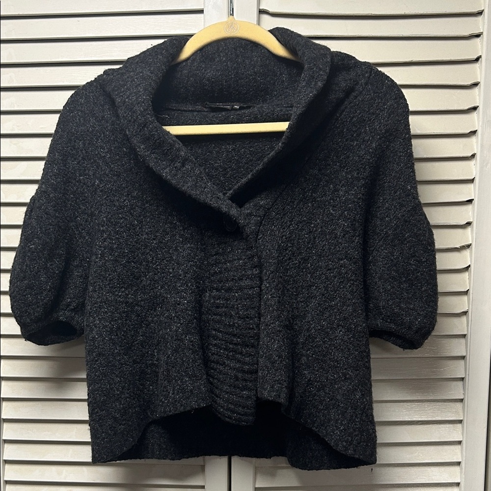 BCBGMaxAzria Charcoal Shawl Collar Cardigan